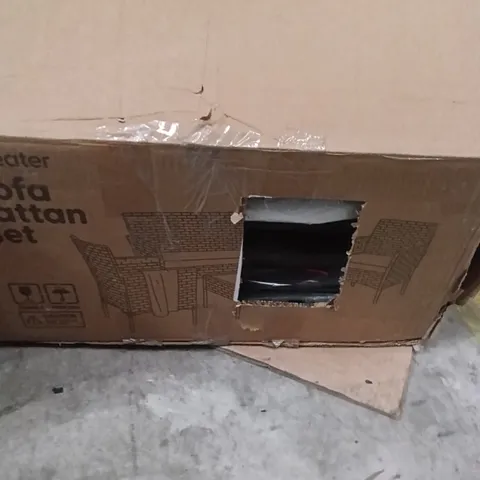 BOXED 4 SEATER SOFA RATTAN SET 