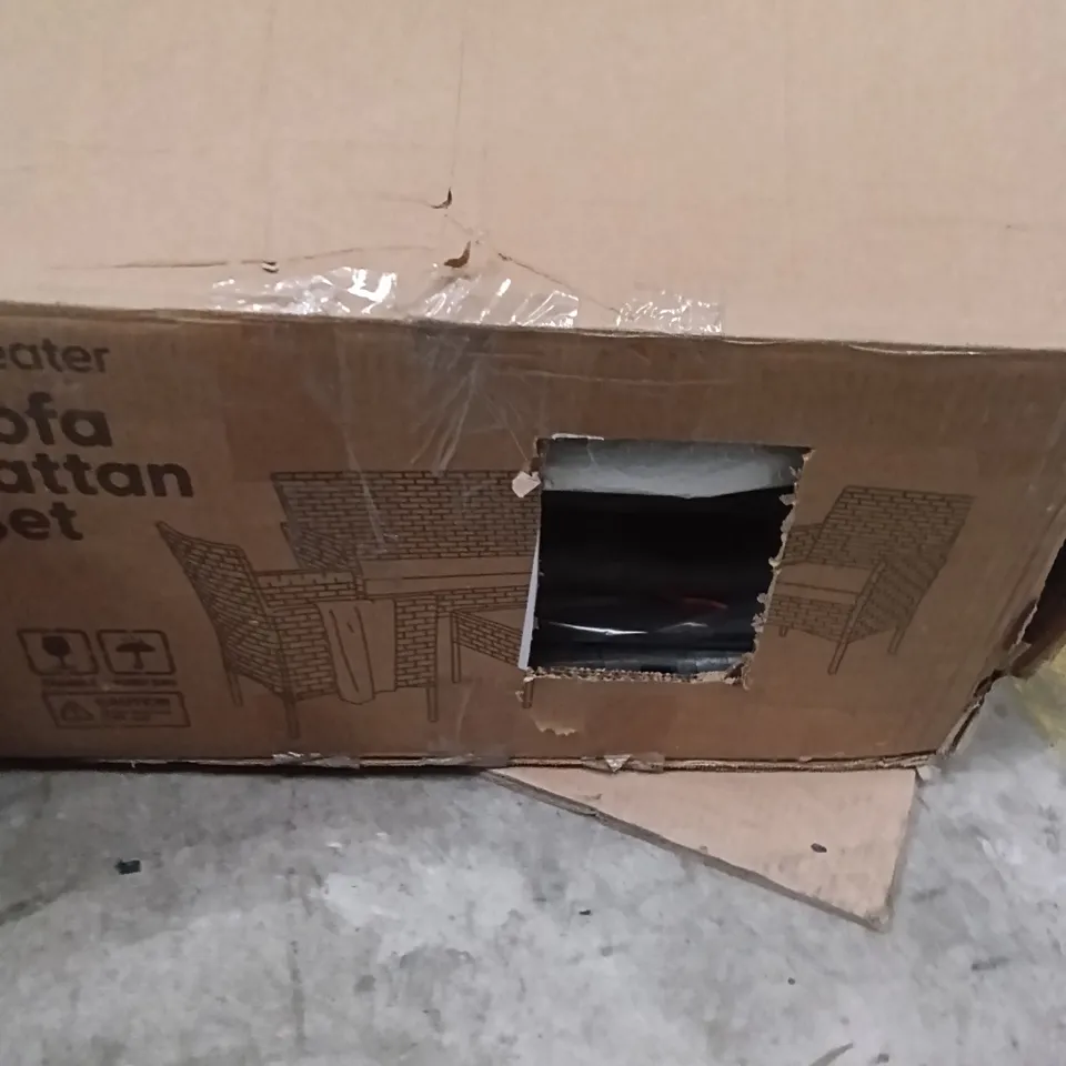 BOXED 4 SEATER SOFA RATTAN SET 