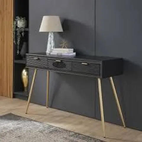 BRAND NEW BOXED HOMESDIRECT365 ADDION BLACK CONSOLE TABLE