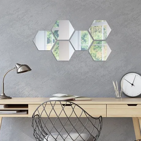SET OF HEXAGONAL MIRROR 15CM - 6 PCS