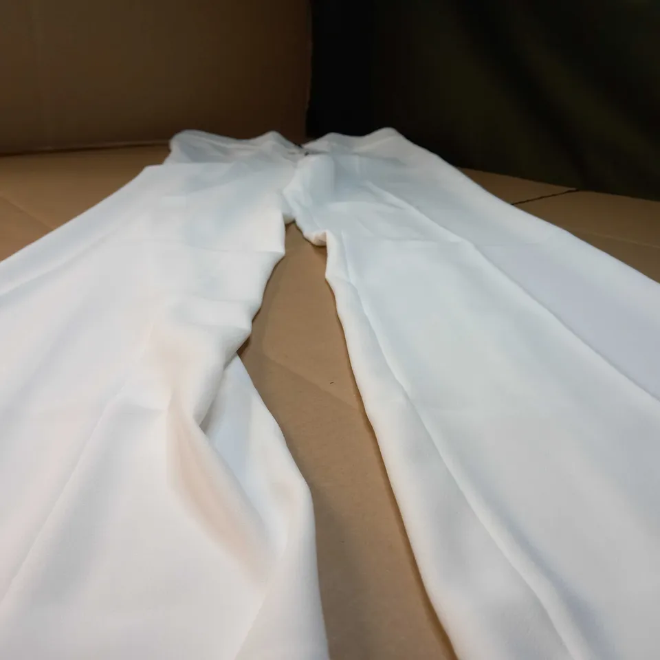 ZARA WHITE TAILORED TROUSERS - LARGE