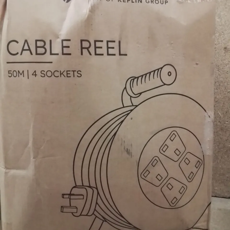 BOXED 50M CABLE REEL WITH 4 SOCKETS 