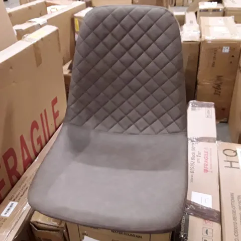 BOXED SET OF 4 BROWN FAUX LEATHER DIAMOND BACK DINING CHAIRS