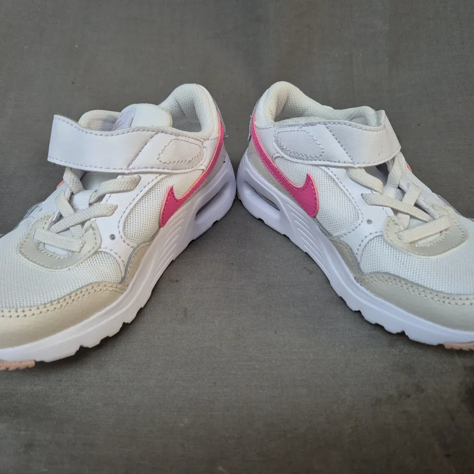 BOXED PAIR OF NIKE AIR MAX KID'S SHOES IN CREAM/PINK UK SIZE 11.5