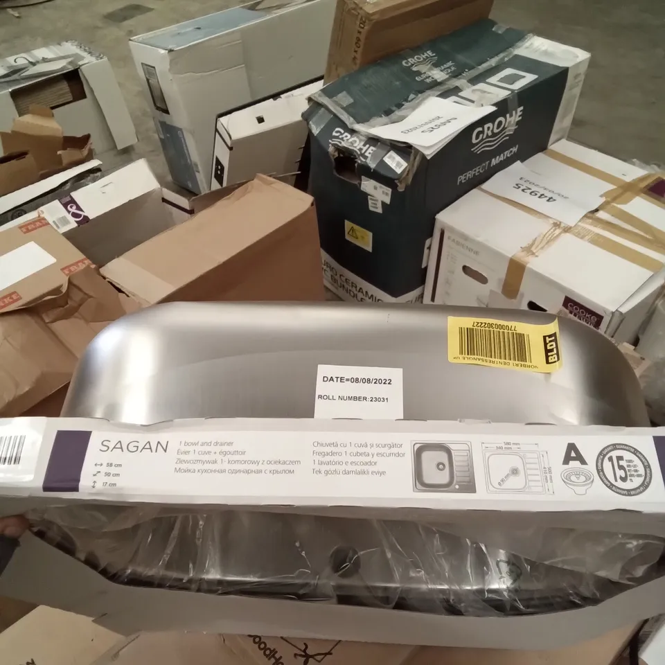 PACKAGED SAGAN 1 BOWL AND DRAINER SINK 