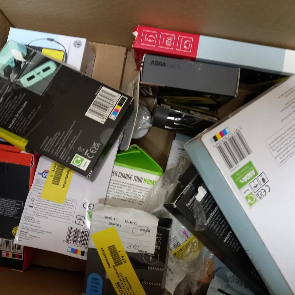 APPROXIMATELY 20 ASSORTED ITEMS TO INCLUDE DVD PLAYER, UNIVERSAL REMOTE, ALARM CLOCK ETC. 