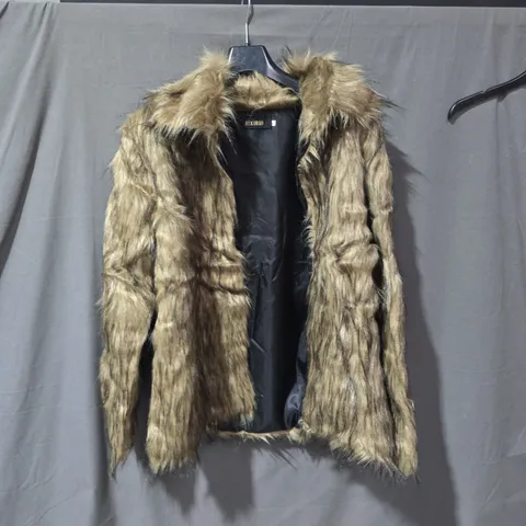 AIXIRUI FUR COAT β LONG BROWN FUR WITH SATIN LINING