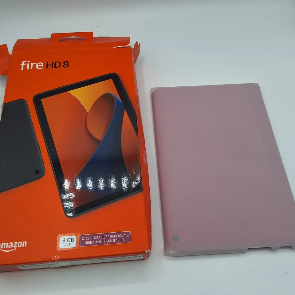 BOXED AMAZON FIRE HD8 3/32GB TABLET IN HIBISCUS