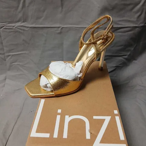 LINZI JAZZ 7 GOLD PU SANDALS