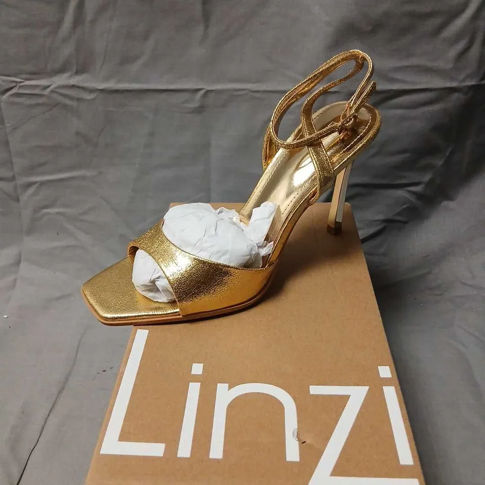 LINZI JAZZ 7 GOLD PU SANDALS