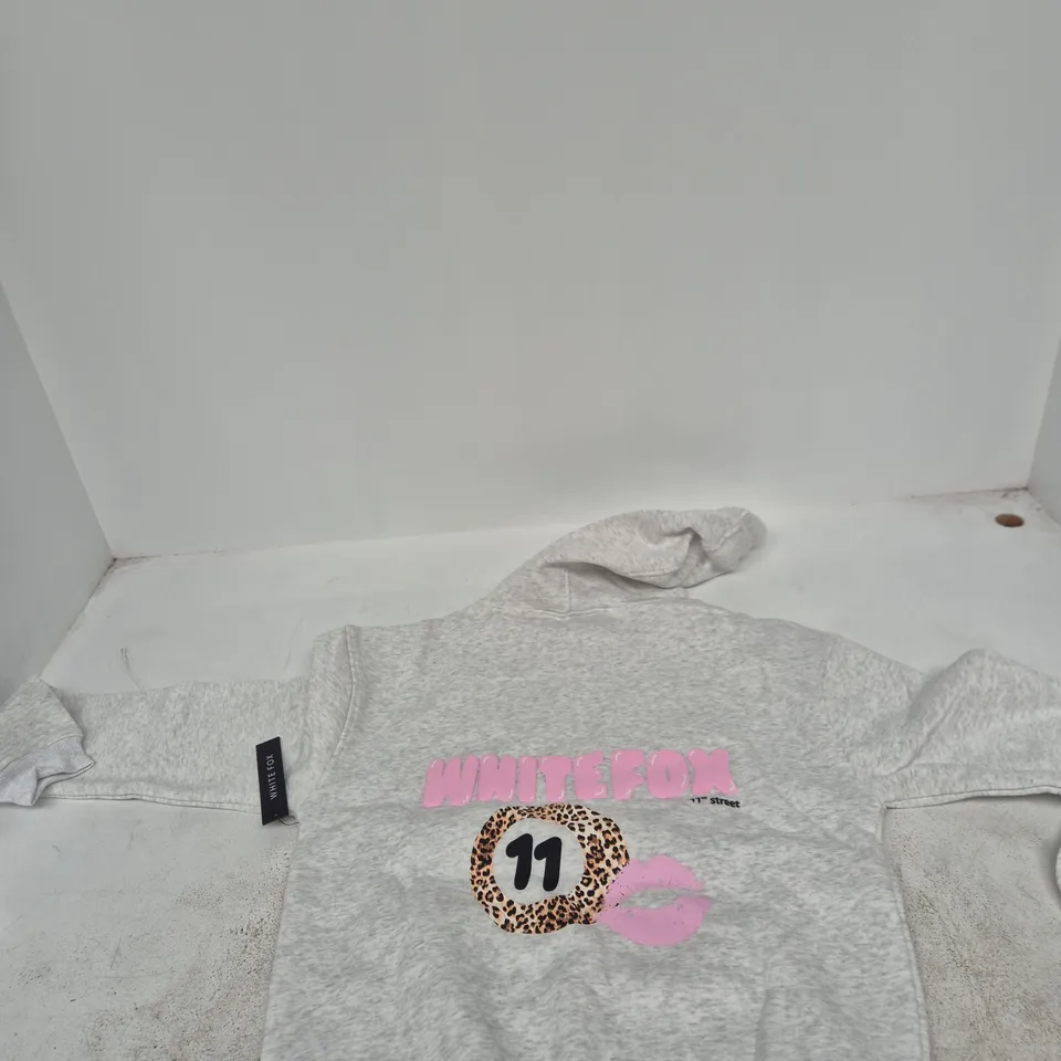 WHITE FOX OVERSIZED HOODIE – LEOPARD SPLICE, 11TH STREET, UK XXS (3XS/XXS)