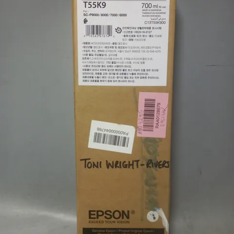 BOXED EPSON T55K9 INK CARTRIDGE IN LIGHT LIGHT BLACK