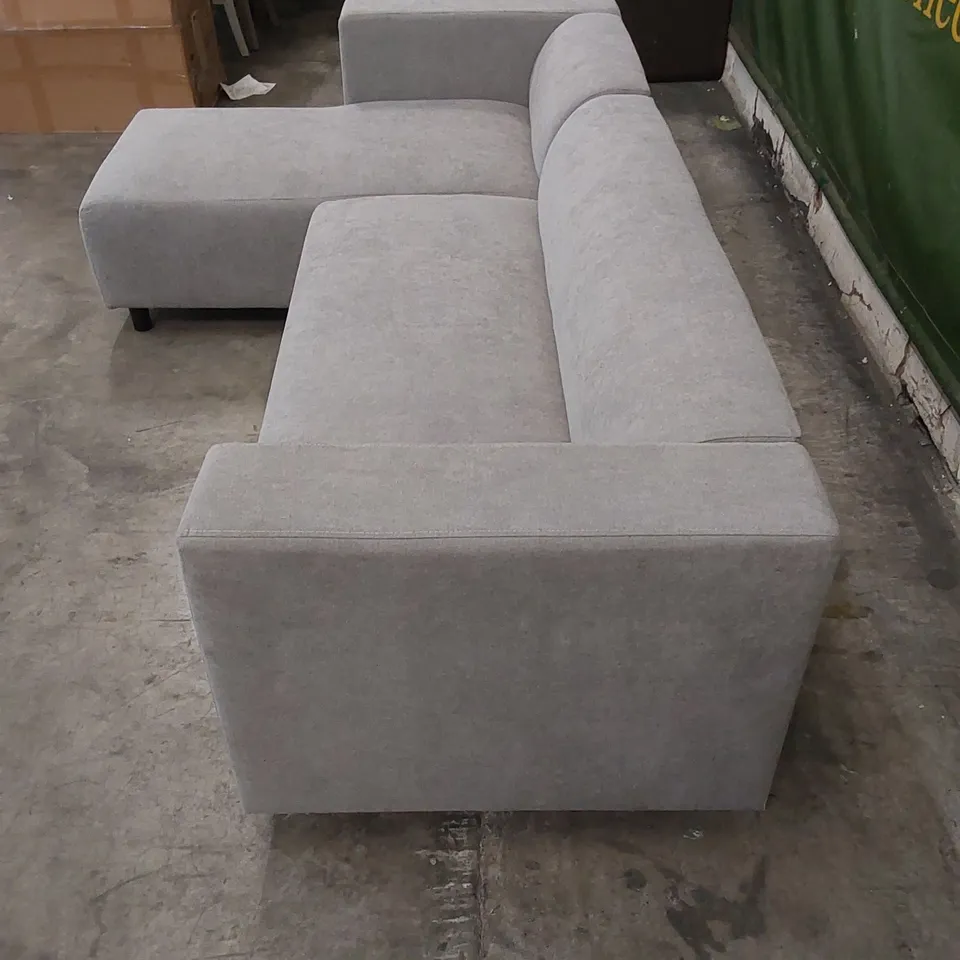DESIGNER FABRIC UPHOLSTERED CHAISE SOFA