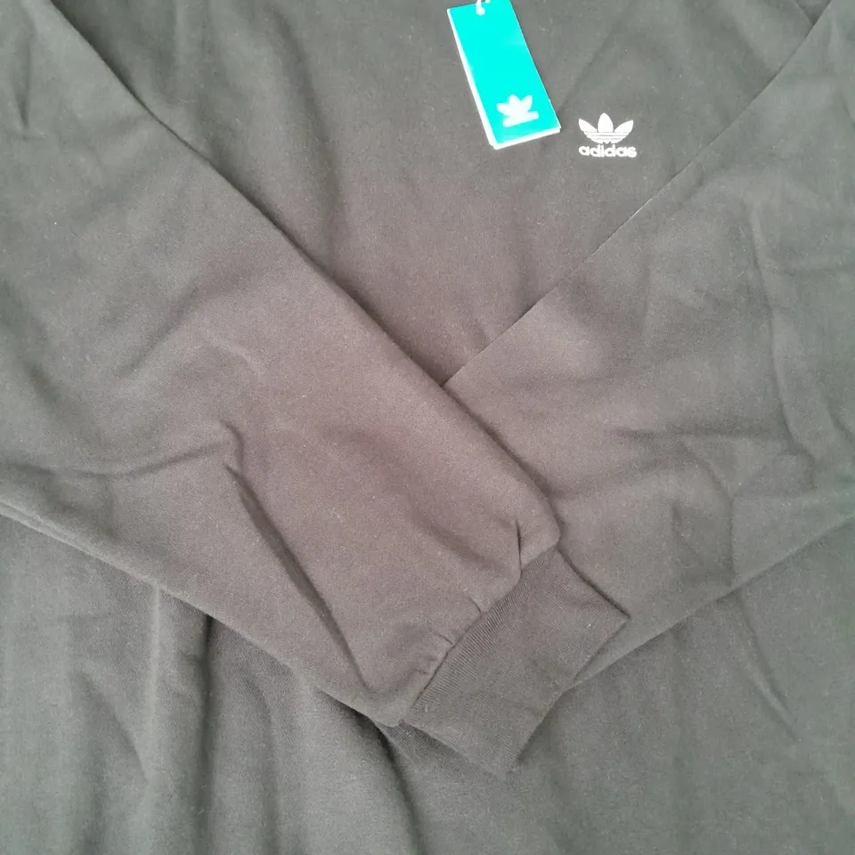 ADIDAS OVERSIZED CREW NECK JUMPER IN BLACK SIZE LARGE