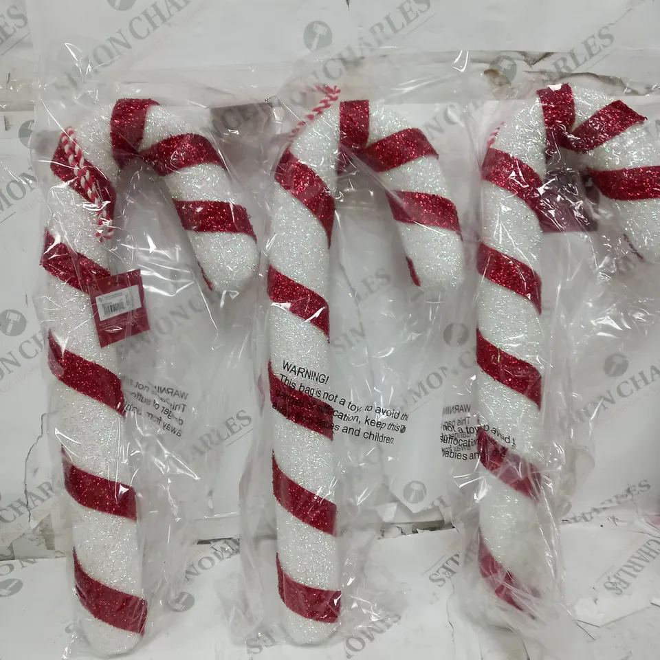 BOX OF 6 CANDY CANE PLUSH TOYS - CHRISTMAS DECOR