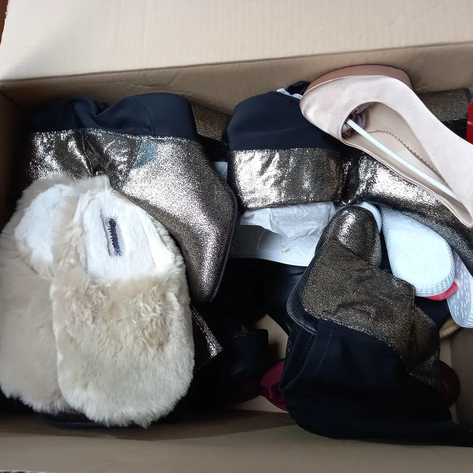 LARGE QUANTITY OF ASSORTED WOMENS SHOES IN VARIOUS SIZES, COLOURS AND STYLES