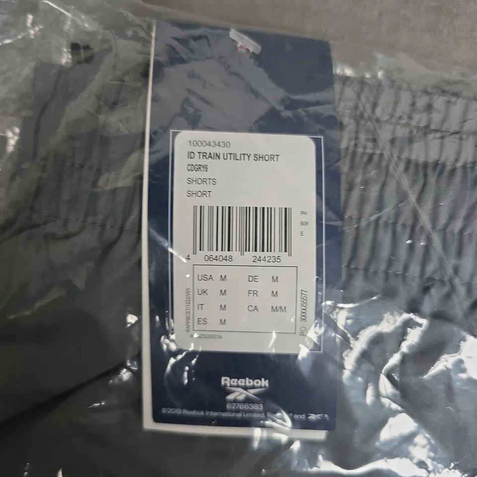BAGGED REEBOK ID TRAIN UTILITY SHORTS – MEN’S, UK M, GREY/BLUE