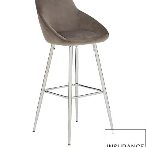 DAHLIA BAR STOOL - GREY - COLLECTION ONLY