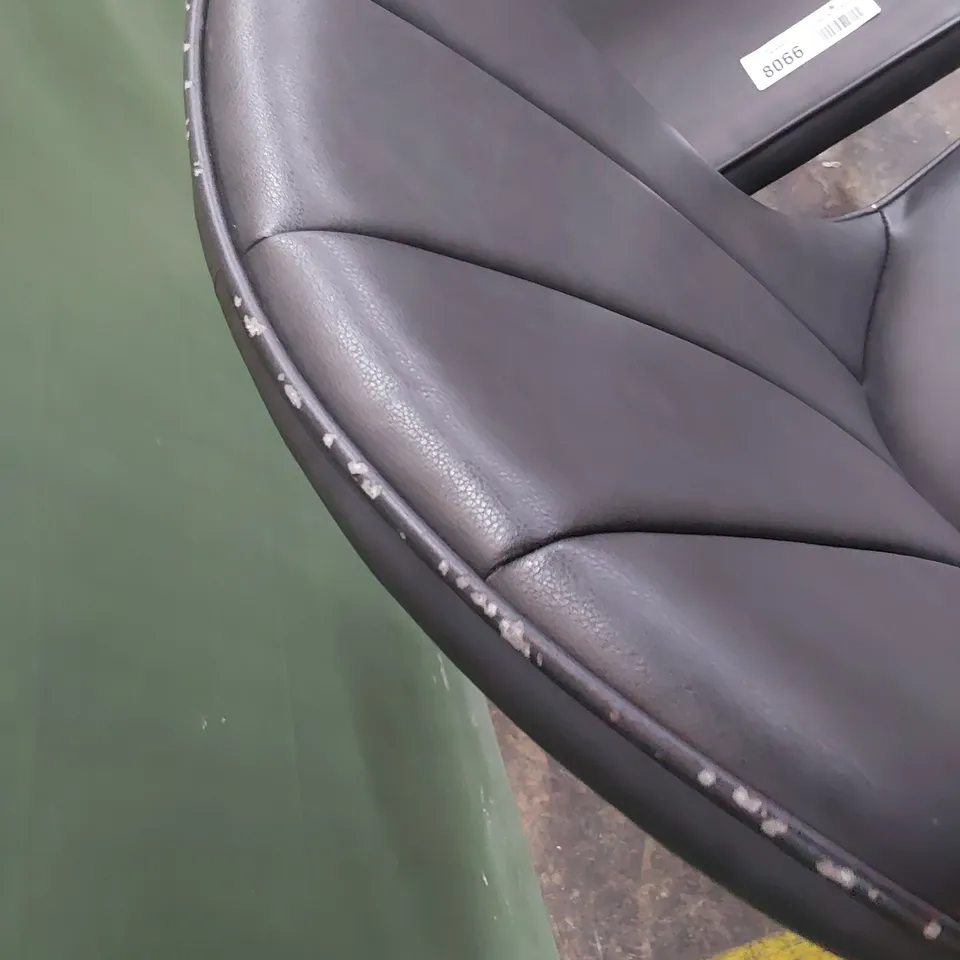 PAIR OF DESIGNER UPHOLSTERED DINING CHAIRS CHARCOAL PU