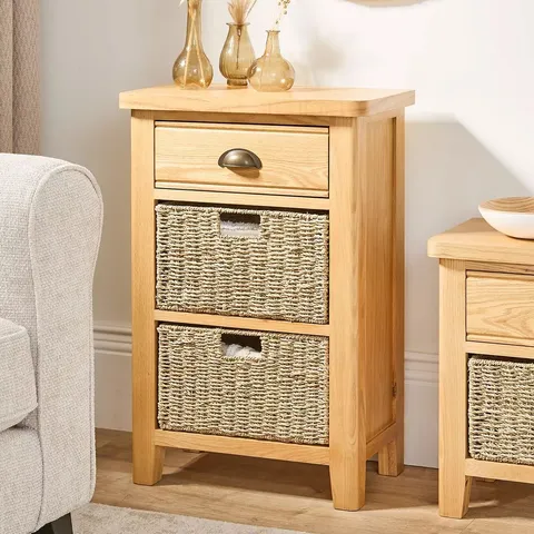 ASHWIN READY ASSEMBLED 1 DRAWER, 2 BASKET SIDEBOARD - COLLECTION ONLY 