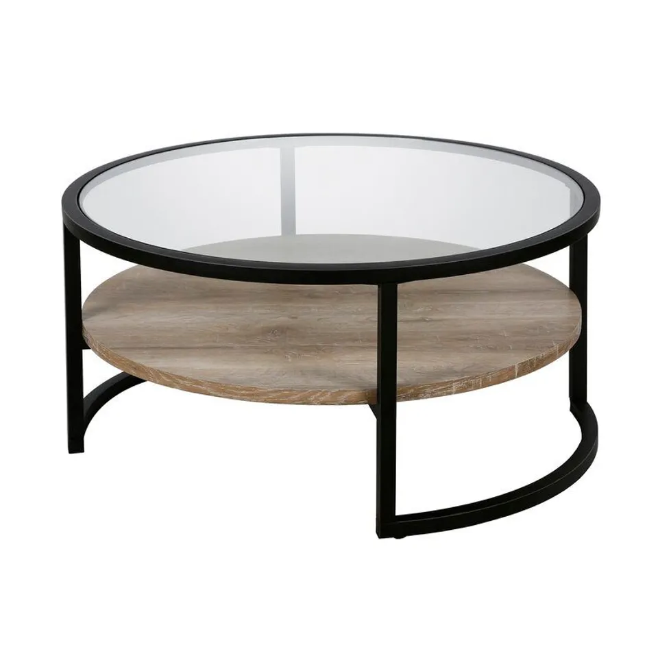 BOXED MICHEALS ROUND COFFEE TABLE IN BLACKENED BRONZE 
