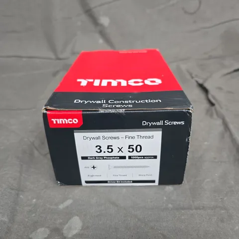 TIMCO DRYWALL SCREWS - FINE THREAD 3.5 X 50MM, DARK GREY PHOSPHATE, 1000PCS (APPROX)
