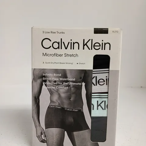 CALVIN KLEIN MICROFIBER STRETCH LOW RISE TRUNKS – 3 PACK, XL