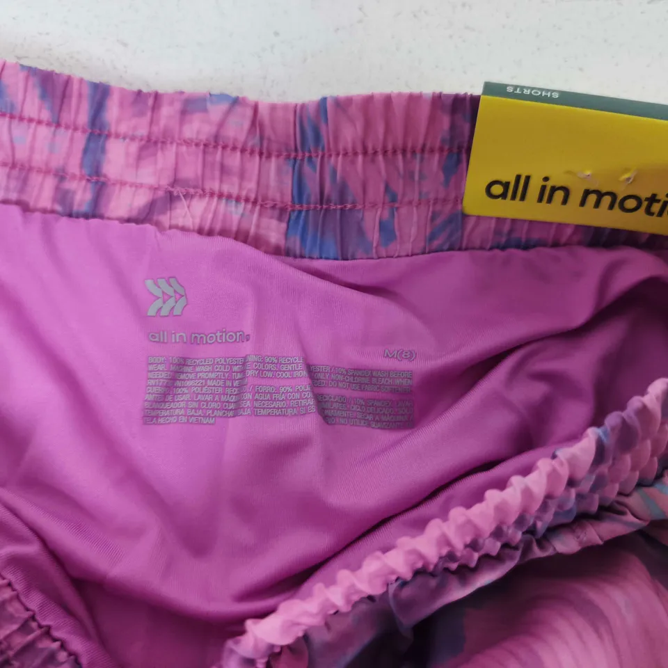 ALL IN MOTION PINK & PURPLE TIE-DYE SHORTS – UK 12 (US 8)