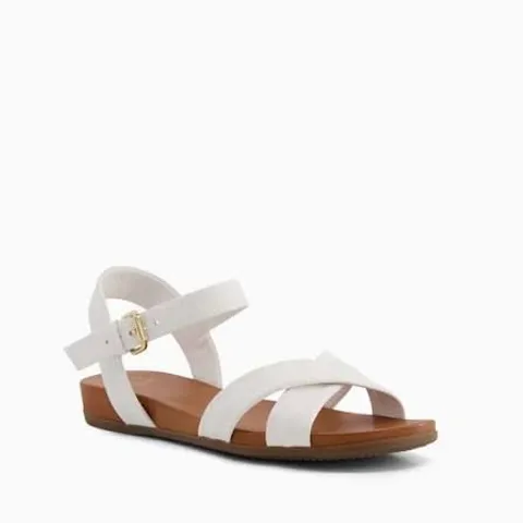 DUNE LANDIE SANDALS IN WHITE - SIZE 6