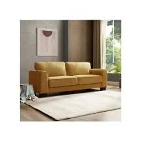 BOXED GOULDIN UPHOLSTERED 3 SEATER SOFA - MUSTARD (2 BOXES)