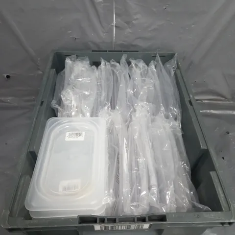 BOX OF ASSORTED CLEAR LIDS