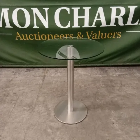 QUALITY DESIGNER BESPOKE ROUND GLASS TOP BAR TABLE