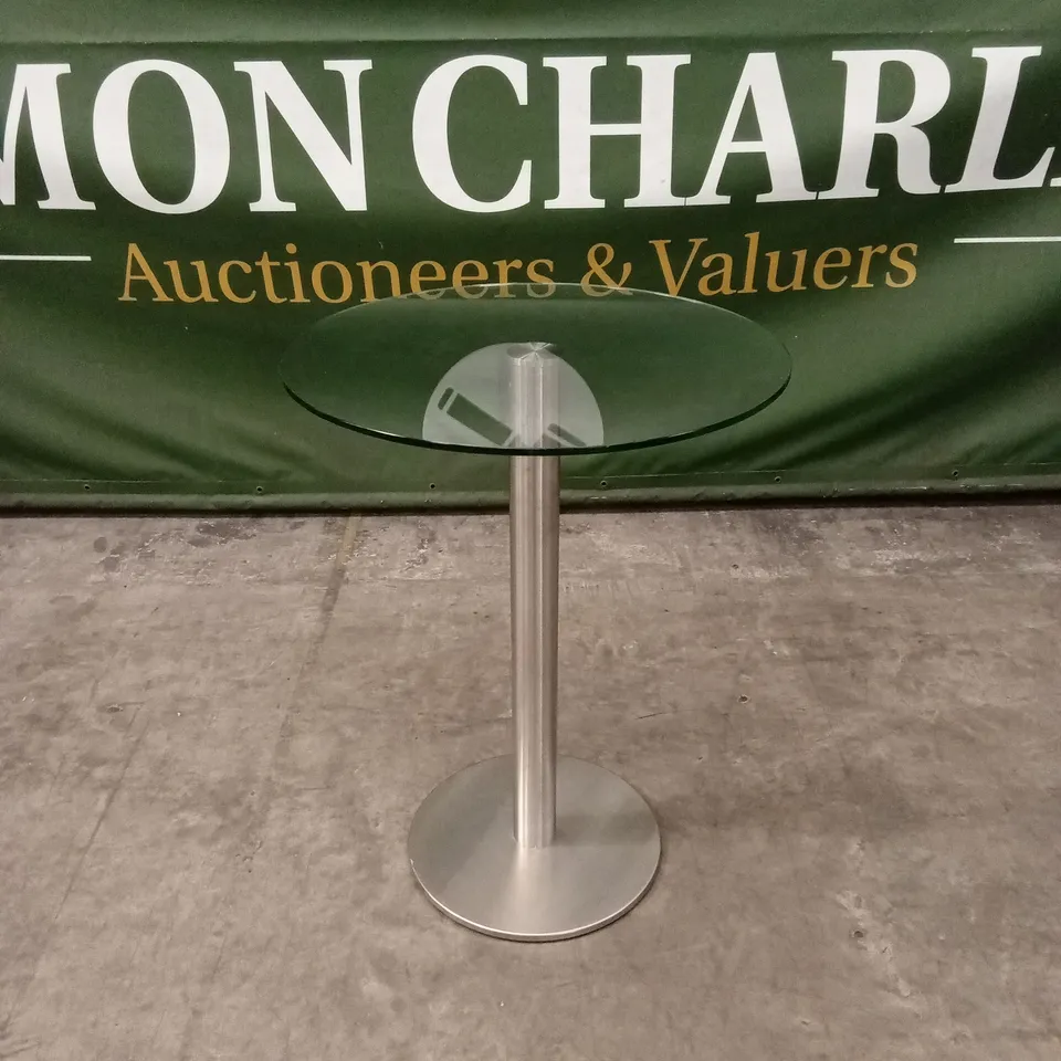 QUALITY DESIGNER BESPOKE ROUND GLASS TOP BAR TABLE