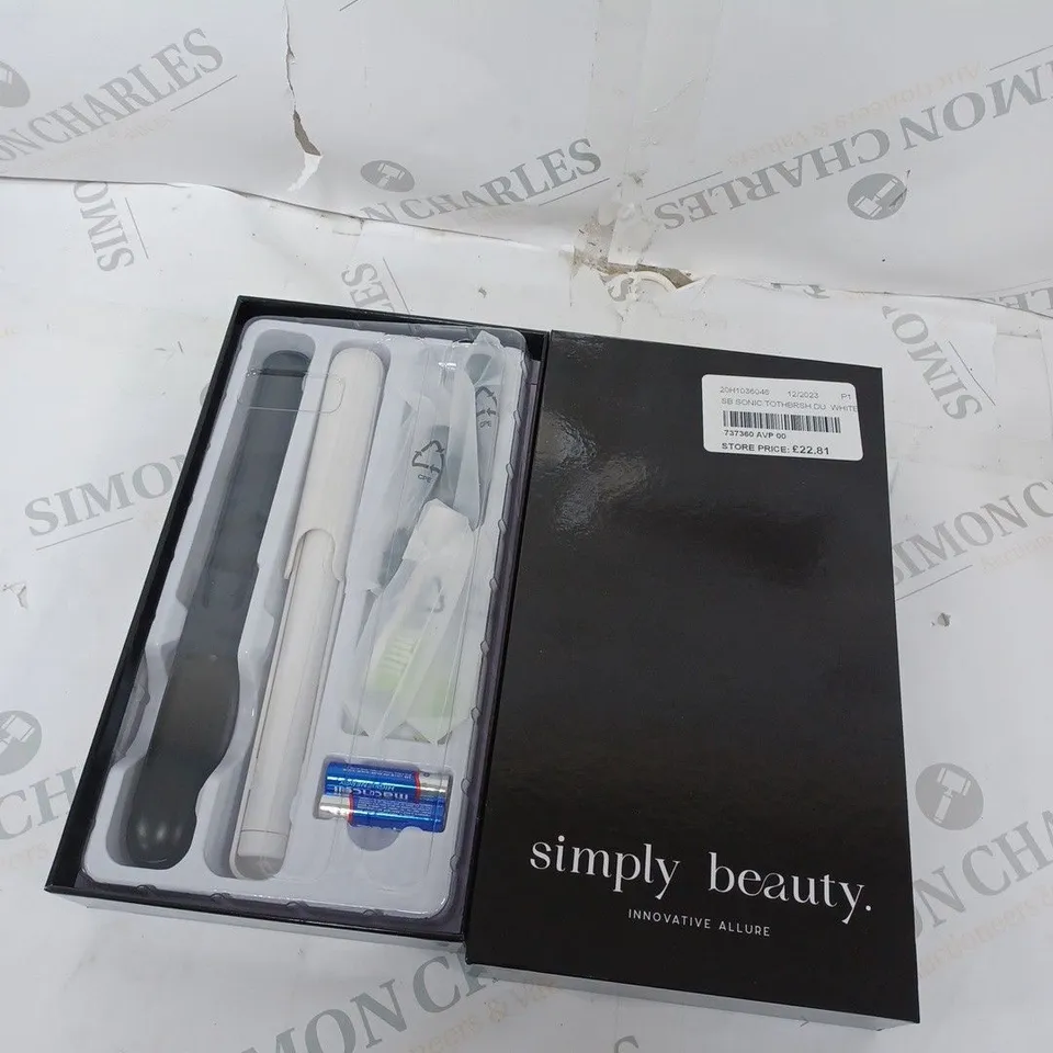 SIMPLY BEAUTY SIMPLY SMILE SONIC TOOTHBRUSH DUO WITH 4 BRUSH HEADS