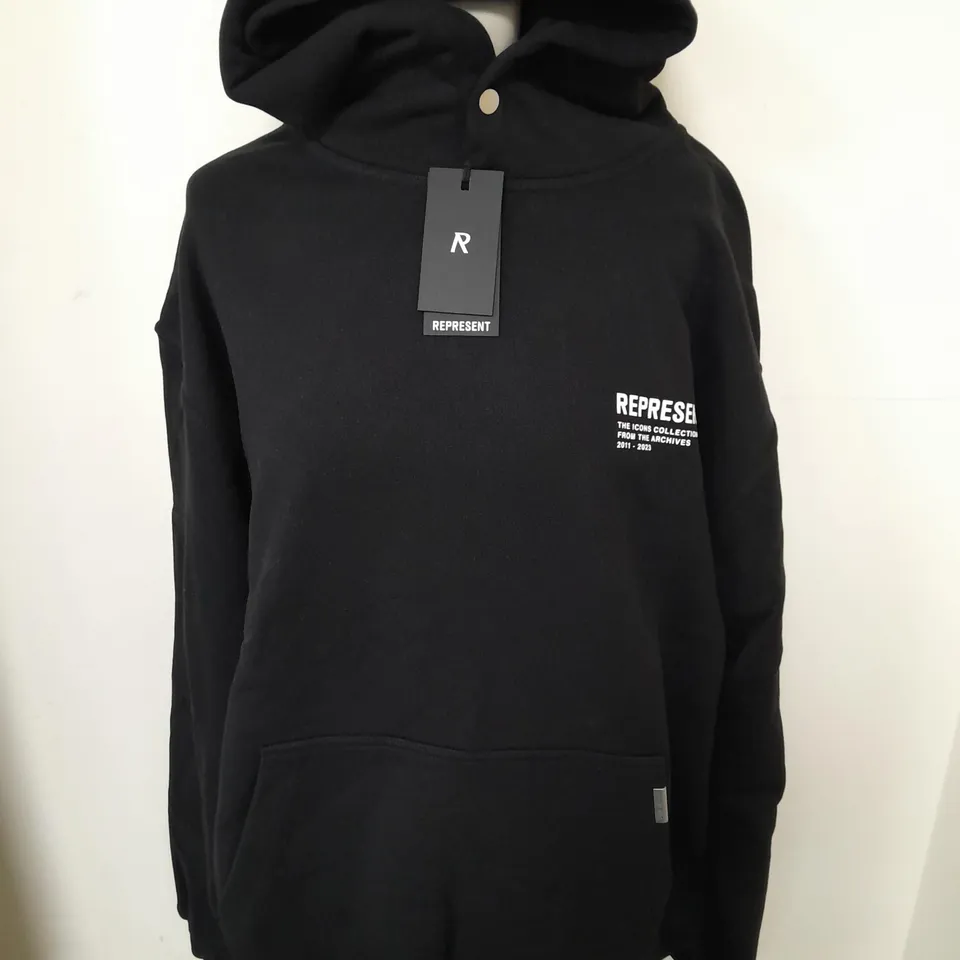 REPRESENT MONOCHROME ICON HOODIE - L