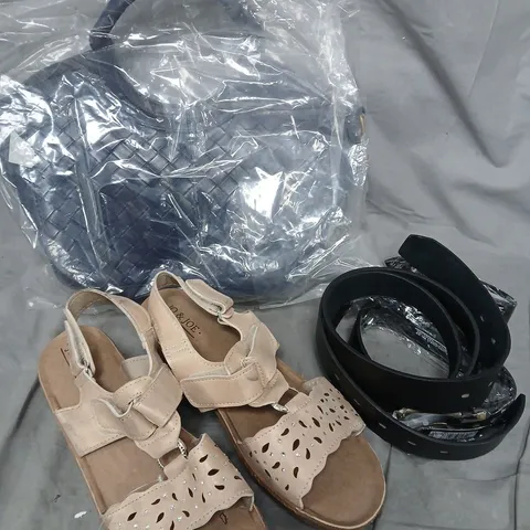 APPROXIMATELY 10 ASSORTED HOUSEHOLD & CLOTHING PRODUCTS TO INCLUDE SHOES, BELT, PICTURE FRAME ETC 