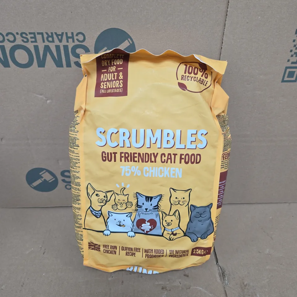 SCRUMBLES GUT FRIENDLY CAT FOOD 75% CHICKEN (2.5KG)
