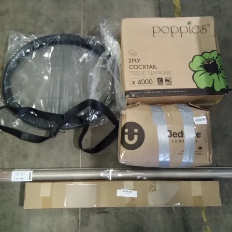 PALLET OF ASSORTED ITEMS INCLUDING EGG CARTON FOAM PET MATS, BIKE TIRES, JACQUARD ROLLER BLINDS, U`KING FOGGER