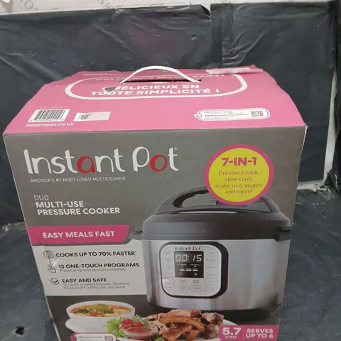 BOXED INSTANT POT DUO MULTI-USE PRESSURE COOKER 