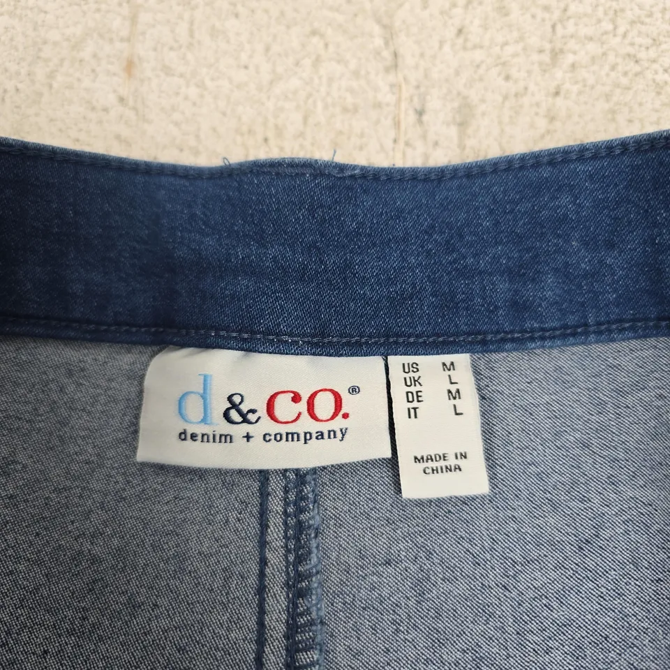D&CO. DENIM + COMPANY WIDE-LEG JEANS – DARK WASH – LARGE