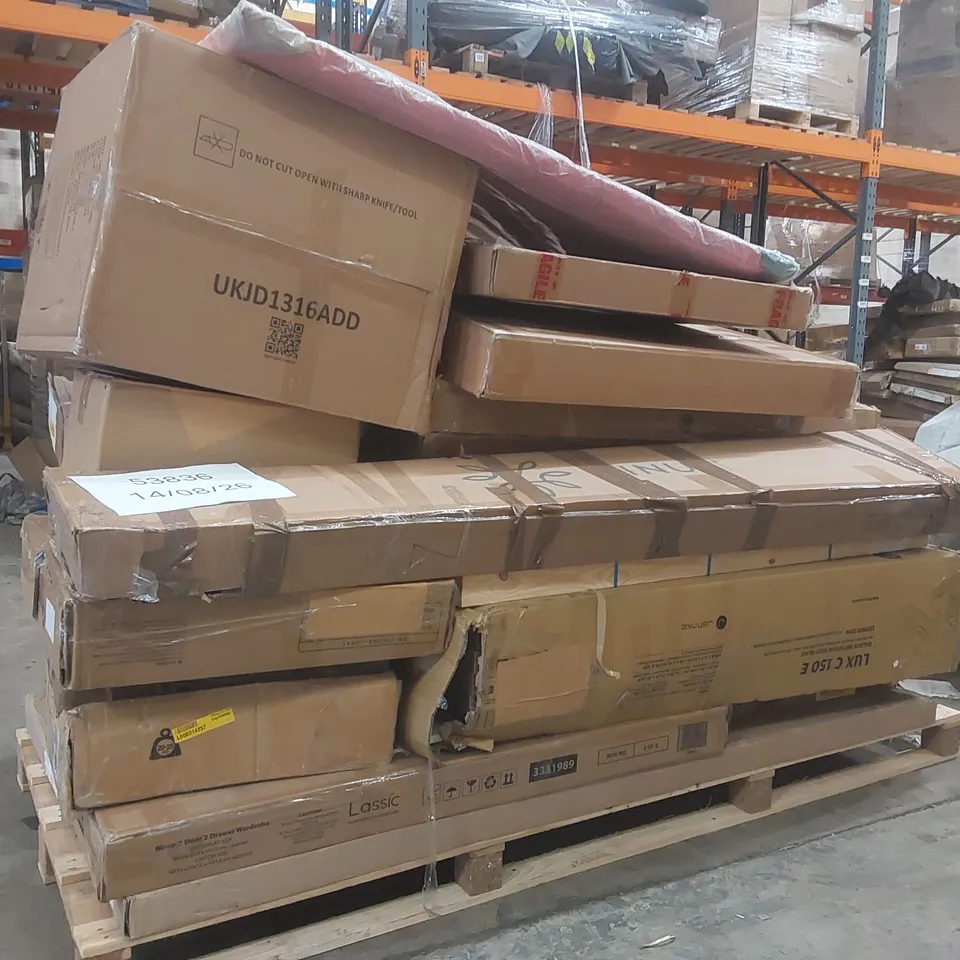 PALLET CONTAINING A LARGE QUANTITY OF ASSORTED FURNITURE PARTS