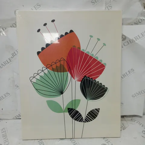 BOXED ART GROUP NICOLA EVANS SCANDI FLOWERS I GRAPHIC ART PRINT ON CANVAS