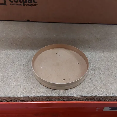 BOX OF APPROXIMATELY 500X COLPAC RECYCLABLE KRAFT MICROWAVABLE SOUP CUP LIDS 8OZ AND 12OZ (1 BOX)