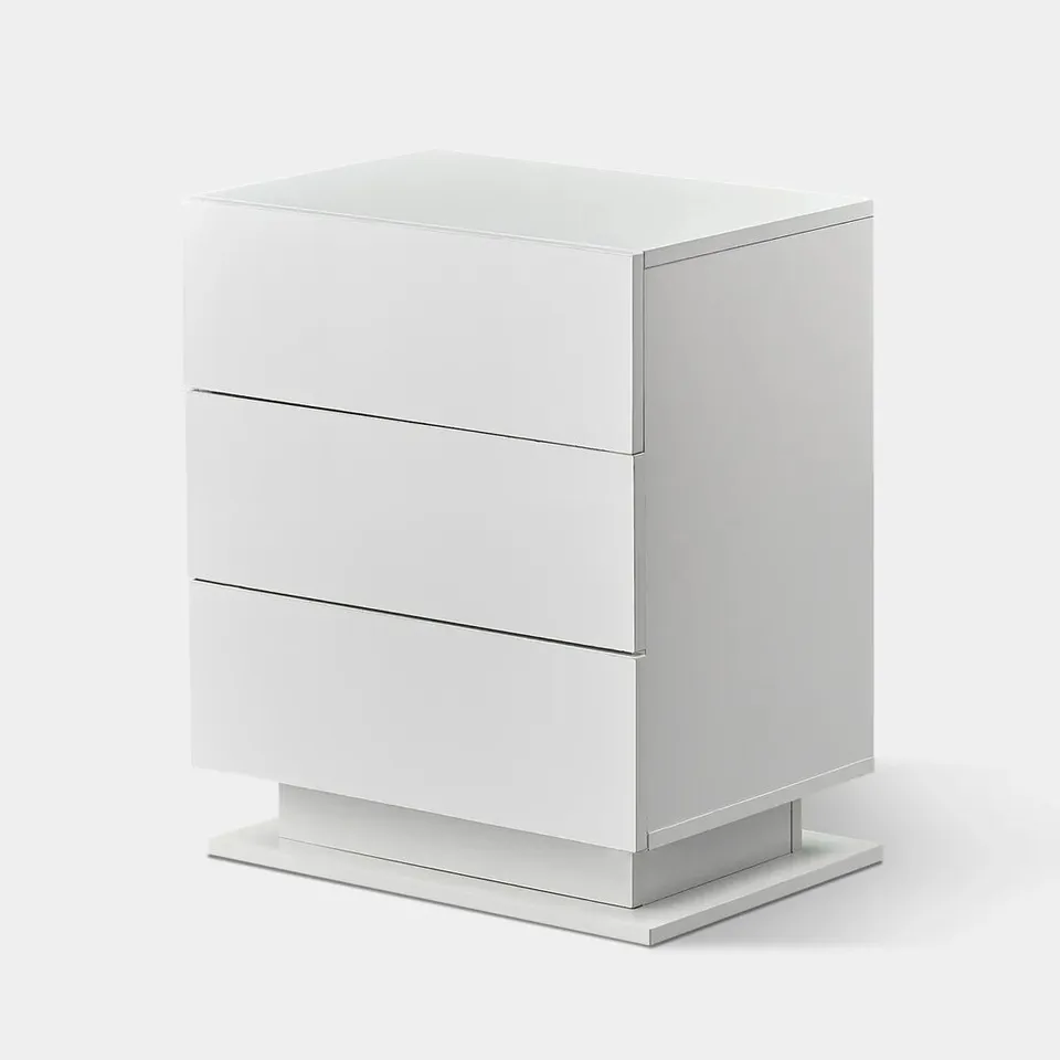 MARIO LED LIGHT BEDSIDE TABLE [3 DRAWERS][NIGHTSTAND] (1 BOX)