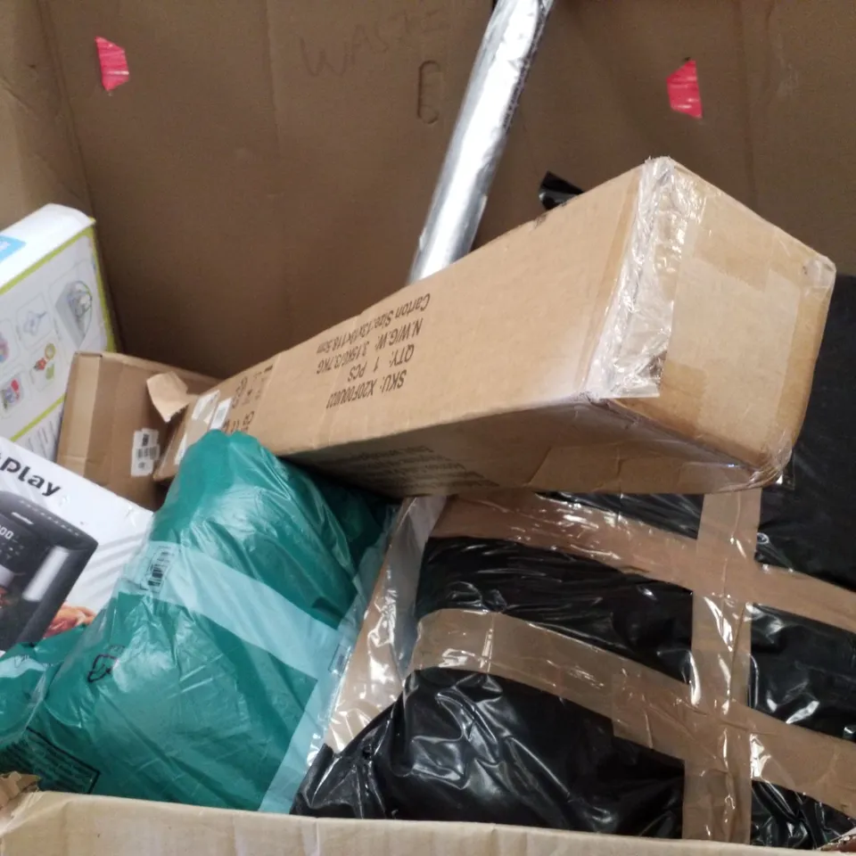 PALLET CONTAINING ASSORTED PRODUCTS INCLUDING OFFICE CHAIR, AIR FRYERS, DAY AND NIGHT ROLLER BLIND, STURDY FOLDABLE AIRER STAND & DANCING CHALLENGE PLAYMAT