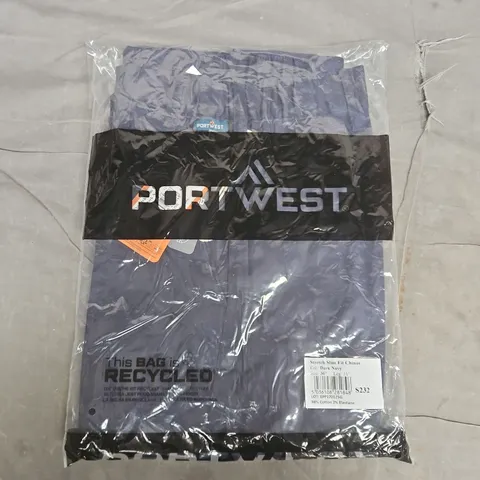 BAGGED PORTWEST STRETCH SLIM FIT CHINOS IN DARK NAVY - SIZE 36"