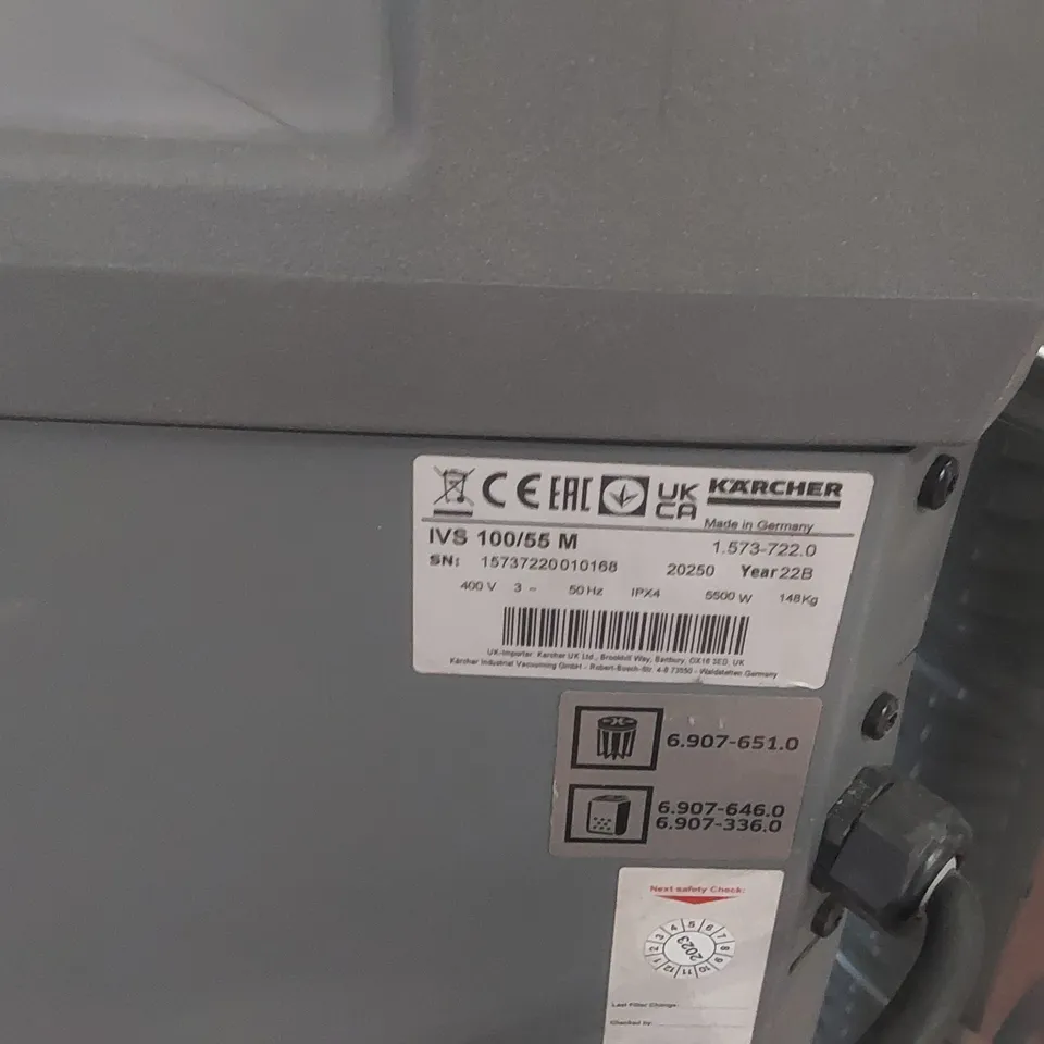 EX-DEMO KÄRCHER IVS 100/55M S/N 20250 INDUSTRIAL VACUUM CLEANER