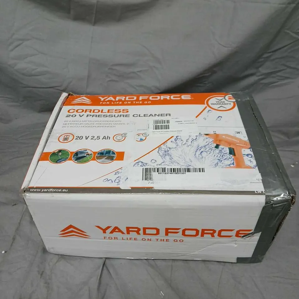 YARD FORCE 20V CORDLESS PRESSURE WASHER