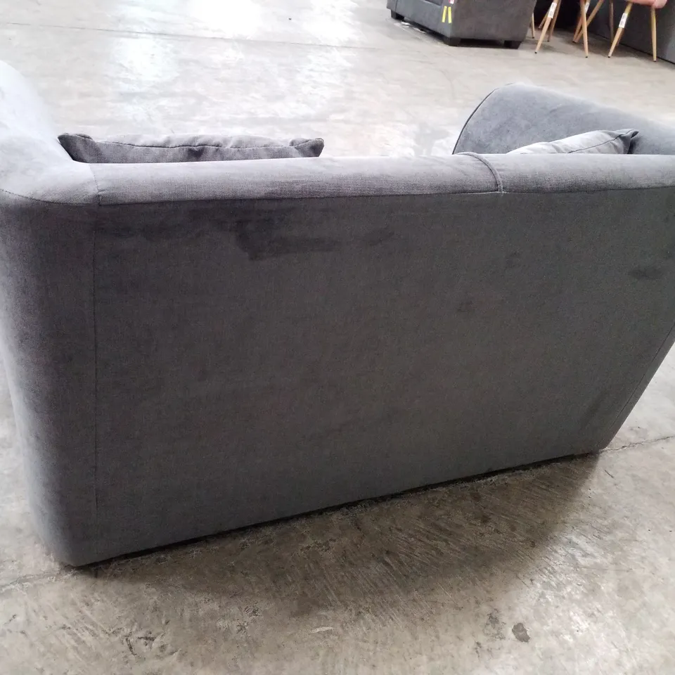 QUALITY DESIGNER 2 SEATER SOFA - GREY FABRIC