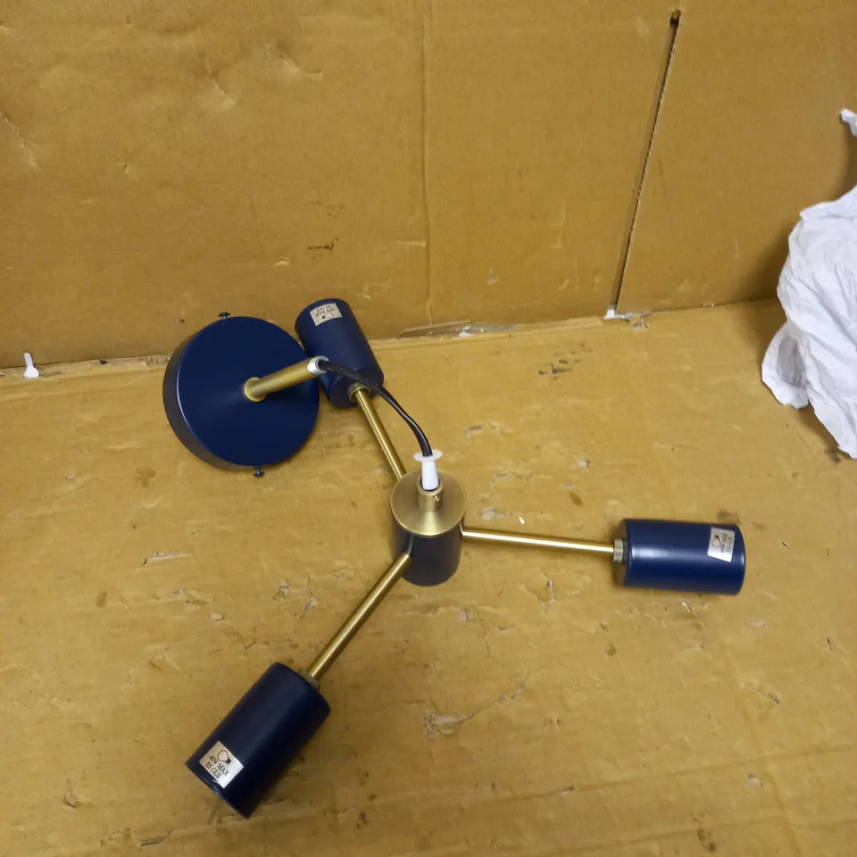 JOHN LEWIS 3 LIGHT CEILING LIGHT NAVY 
